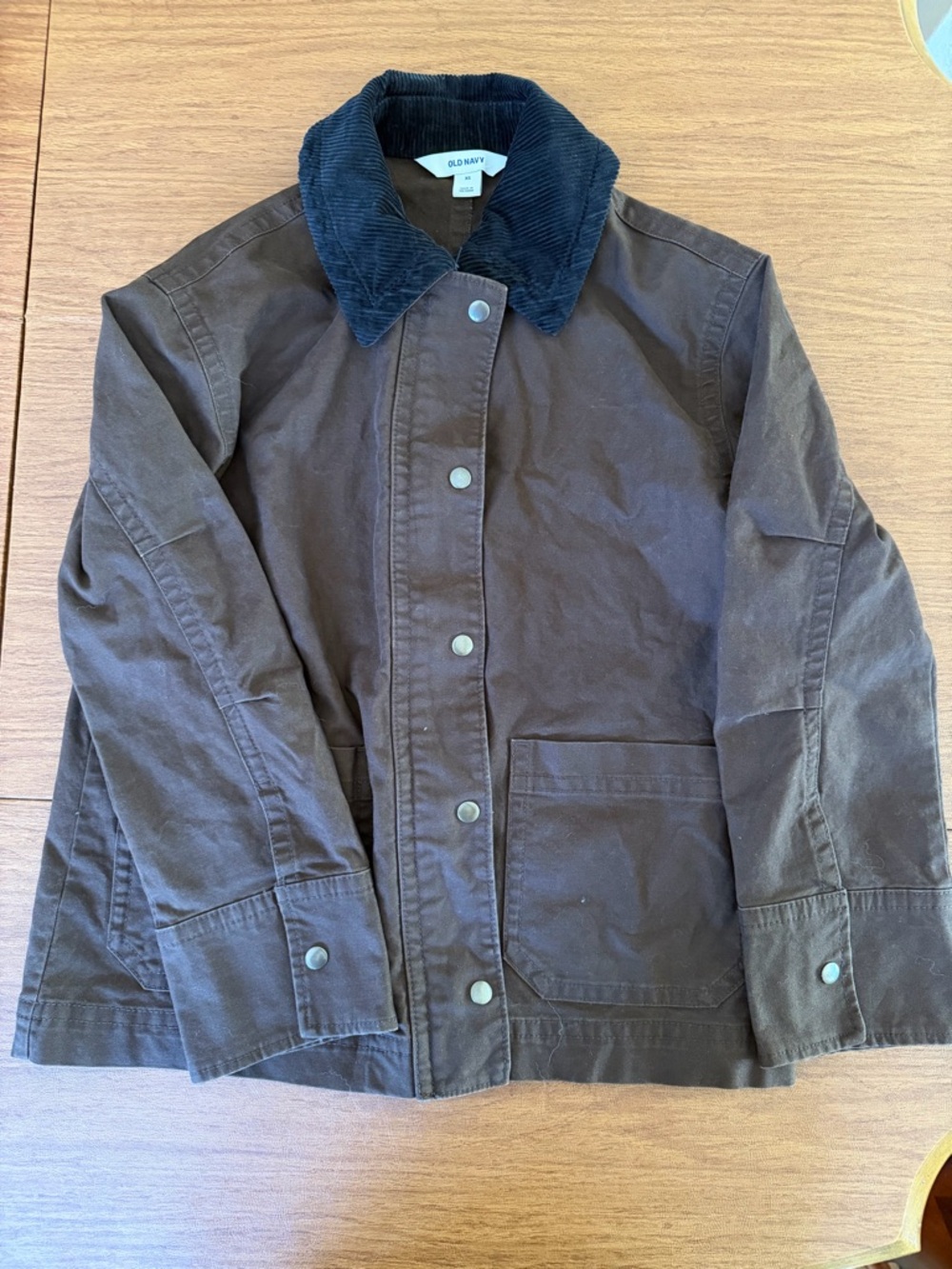 Old Navy Brown Canvas Jacket with Dark Corduroy Collar